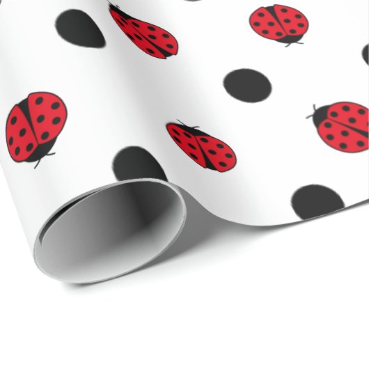 Ladybugs retro polka dots geschenkpapier (Rolleneckpunkt)