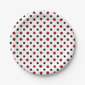 Ladybugs retro polka dots pappteller (Vorderseite)