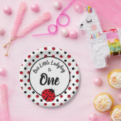 Ladybugs Retro-Polka-Punkte-Papier-Teller Pappteller (Party)