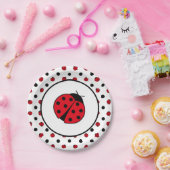 Ladybugs Retro-Polka-Punkte-Papier-Teller Pappteller (Party)