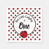Ladybugs Retro-Polka Punkte Papier Teller Serviett Serviette (Vorderseite)
