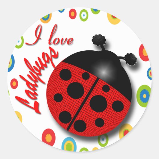 Ladybugs Runder Aufkleber (Vorderseite)
