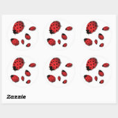 Ladybugs Runder Aufkleber (Blatt)
