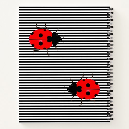 Ladybugs Spiral Design Custom School Notebook Notizblock (Rückseite)