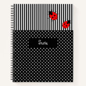 Ladybugs Spiral Design Custom School Notebook Notizblock (Vorderseite)