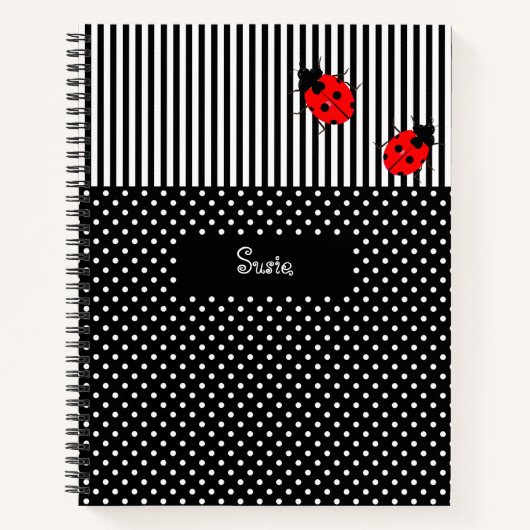 Ladybugs Spiral Design Custom School Notebook Notizblock (Vorderseite)