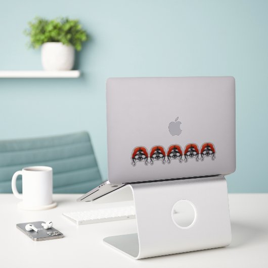 Ladybugs Stand Row Laptop Sticker (Laptop auf Schreibtisch)