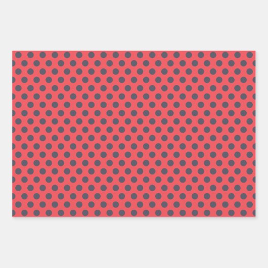 Ladybugs Stripes Polka Dots Wrapping Paper Set Geschenkpapier Set (Vorderseite 2)