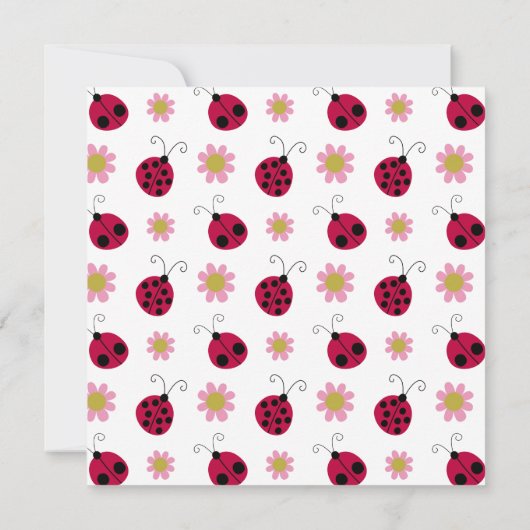 Ladybugs und Blume Einladung (Rückseite)