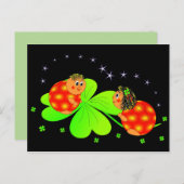 Ladybugs und Klee Postkarte (Vorne/Hinten)