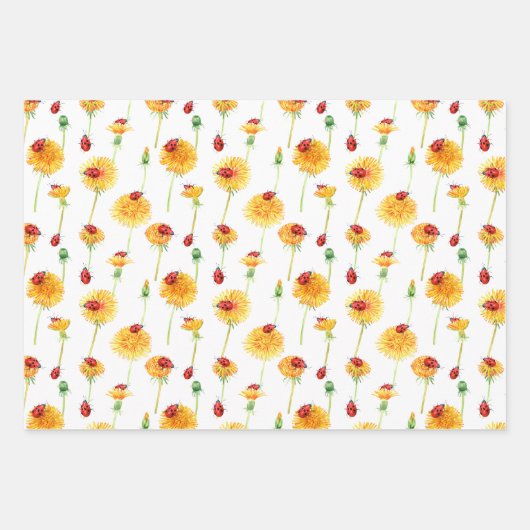 Ladybugs und Lüster Geschenkpapier Set (Vorderseite)