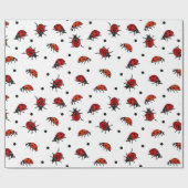Ladybugs und Polka Dots Niedliche Ladyvögel Geschenkpapier (Flach)