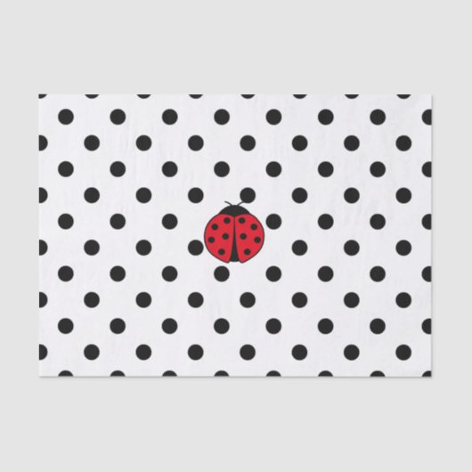 Ladybugs und Polka-Punkte Seidenpapier (Vorderseite)