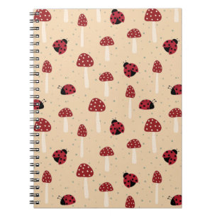 Ladybugs und Rote Pilze Notizblock