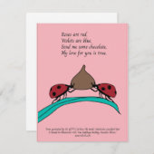 Ladybugs und Schokoladenkarte Feiertagskarte (Vorne/Hinten)