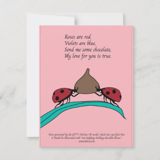 Ladybugs und Schokoladenkarte Feiertagskarte