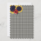 Ladybugs und Sonnenblumen Es ist eine Mädchendusch Einladung (Rückseite)