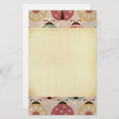 Ladybugs Vintag gmädchenhaft florenhafte bunt chic Briefpapier (Vorne/Hinten)