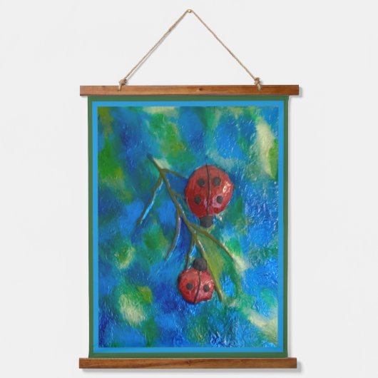 Ladybugs Wandteppich Mit Holzrahmen (Vorderseite)