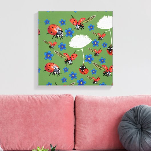 Ladybugs Wrapped Canvas Leinwanddruck (Insitu (Wohnzimmer))
