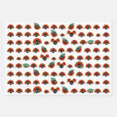 Ladybugs Wrapping Paper Sheets Geschenkpapier Set (Vorderseite)