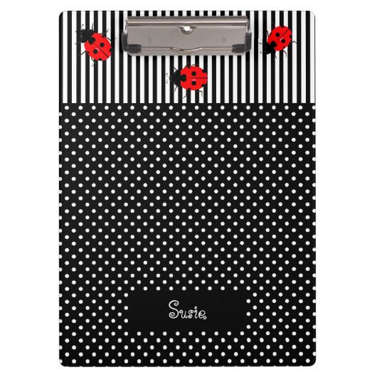 Ladybugs Zurück zu Schulklappen Klemmbrett (Vorderseite)