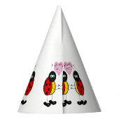 Ladybugs zusammen halten Händchen in der Liebe Partyhütchen (Rückseite)
