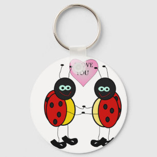 Ladybugs zusammen mit der Liebe Schlüsselanhänger