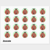Ladybugz. Runder Aufkleber (Blatt)