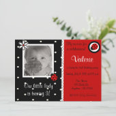 Ladybuy Mädchen-Foto-Geburtstagseinladung Einladung (Stehend Vorderseite)