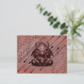 LadyLotusDragon Pink Dragon Postkarte (Stehend Vorderseite)