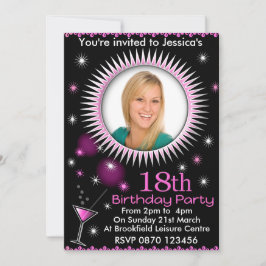Lady's 18. Geburtstagsparty Foto Einladung