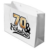 Ladys 70. Geburtstagsparty Große Geschenktüte (Rückseite Schrägansicht)