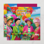 Ladys Afternoon Tea Garden Party 5 Einladung (Vorne/Hinten)