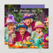 Ladys Afternoon Tea Garten Party 2 Einladung (Vorne/Hinten)