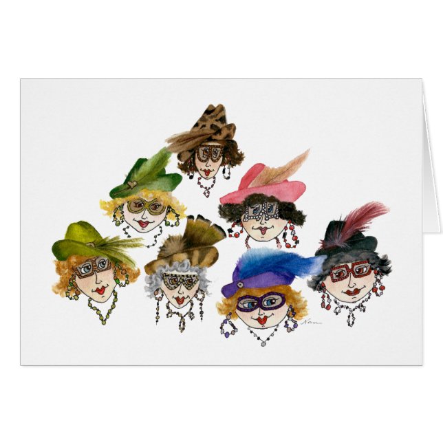 Ladys auf Jahrzehnten mit humorvoller Karte (Vorderseite (Horizontal))