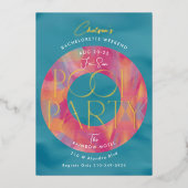 Ladys Bachelorette Weekend Pool Party Folieneinladung (Vorderseite)