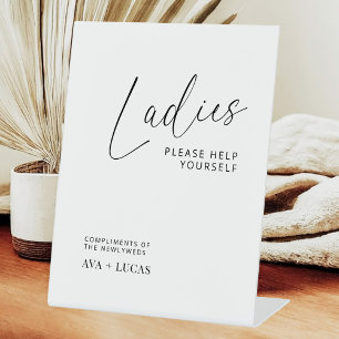 Ladys Bad Basket Minimal Hochzeitsempfang Sockelschild
