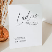 Ladys Bad Basket Minimal Hochzeitsempfang Sockelschild