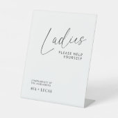 Ladys Bad Basket Minimal Hochzeitsempfang Sockelschild (Vorderseite)