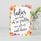 Ladys Badezimmer Billig Blumenzettel (Stehend Vorderseite)