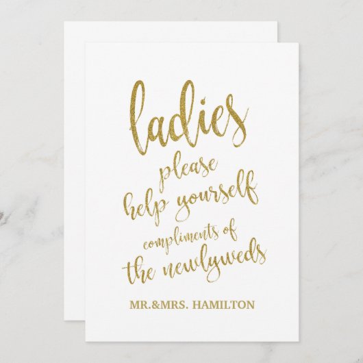 Ladys Bathrom Basket Gold Kostbare Marke (Vorne/Hinten)