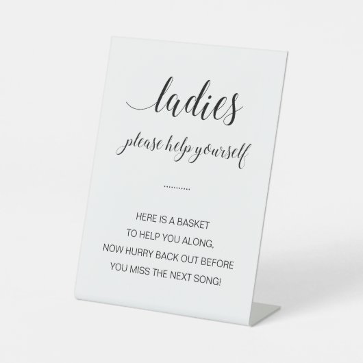 Ladys Bathroom Basket Elegant Wedding Sockelschild (Vorderseite)