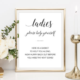 Ladys Bathroom Basket Elegantes Hochzeitszeichen Poster