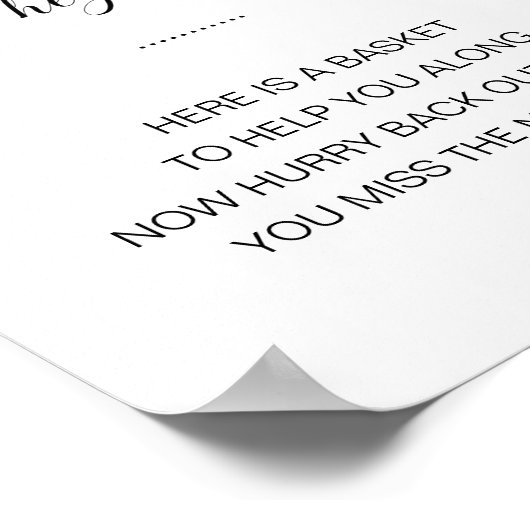 Ladys Bathroom Basket Elegantes Hochzeitszeichen Poster (Ecke)