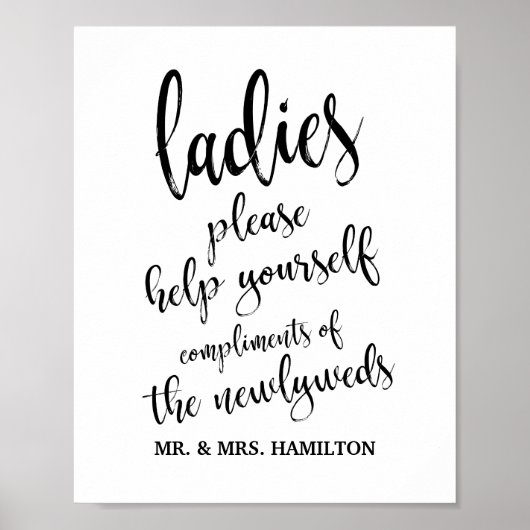 Ladys Bathroom Wedding Basket 8x10 Zeichen Poster (Vorne)