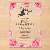 Lady's Big-Hat-Brautparty Acryleinladungen (Vorderseite)