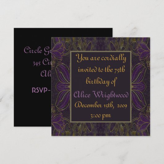 Ladys Birthday Einladung (Vorne/Hinten)