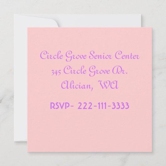 Ladys Birthday Einladung (Rückseite)