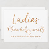 Ladys Bitte bedienen Sie sich am Hochzeitszeichen Einladung (Vorne/Hinten)